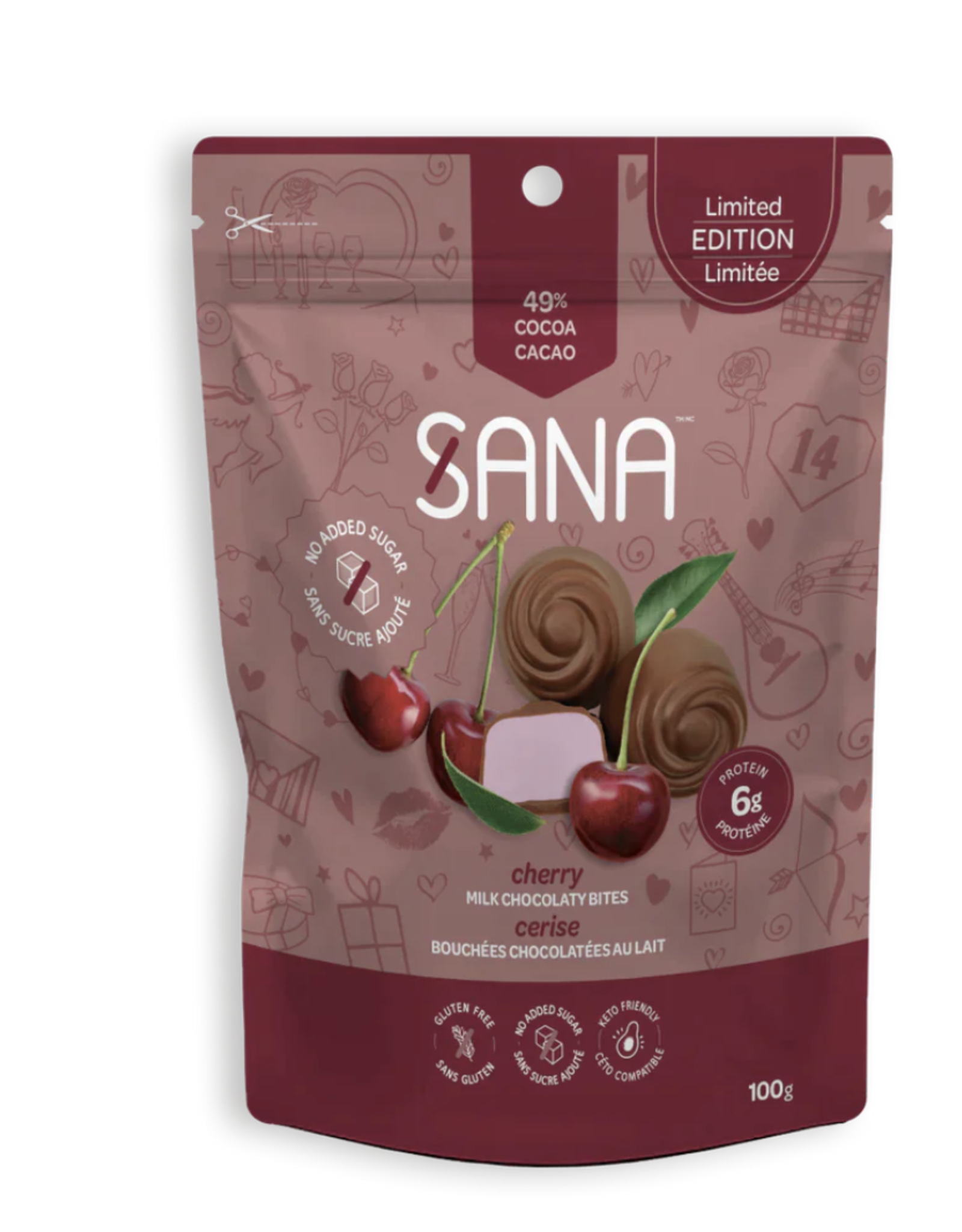Sana Sana Chocolate Protein Bites - Milk Cherry