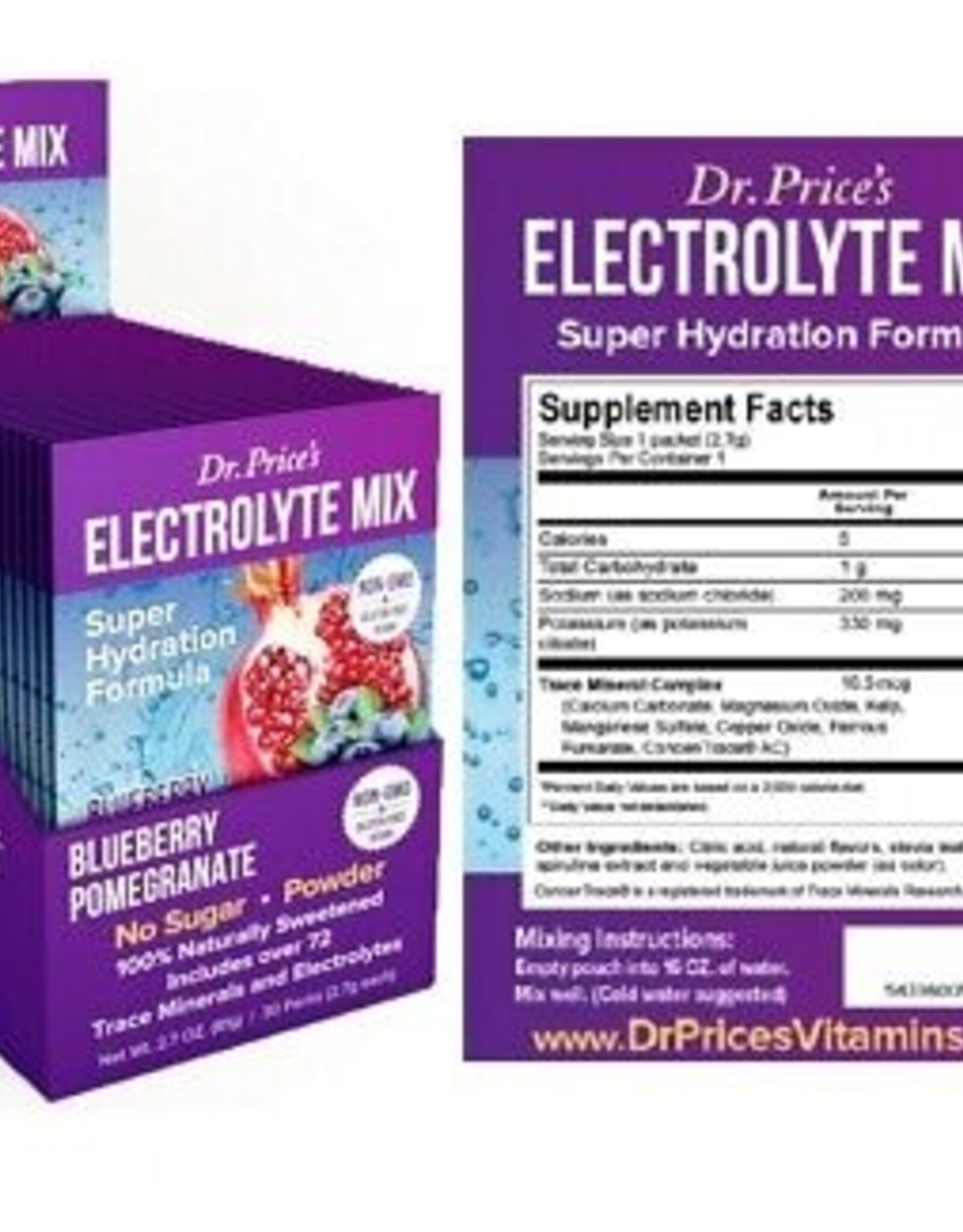Dr. Price Electrolytes Blueberry-Pom 30pk