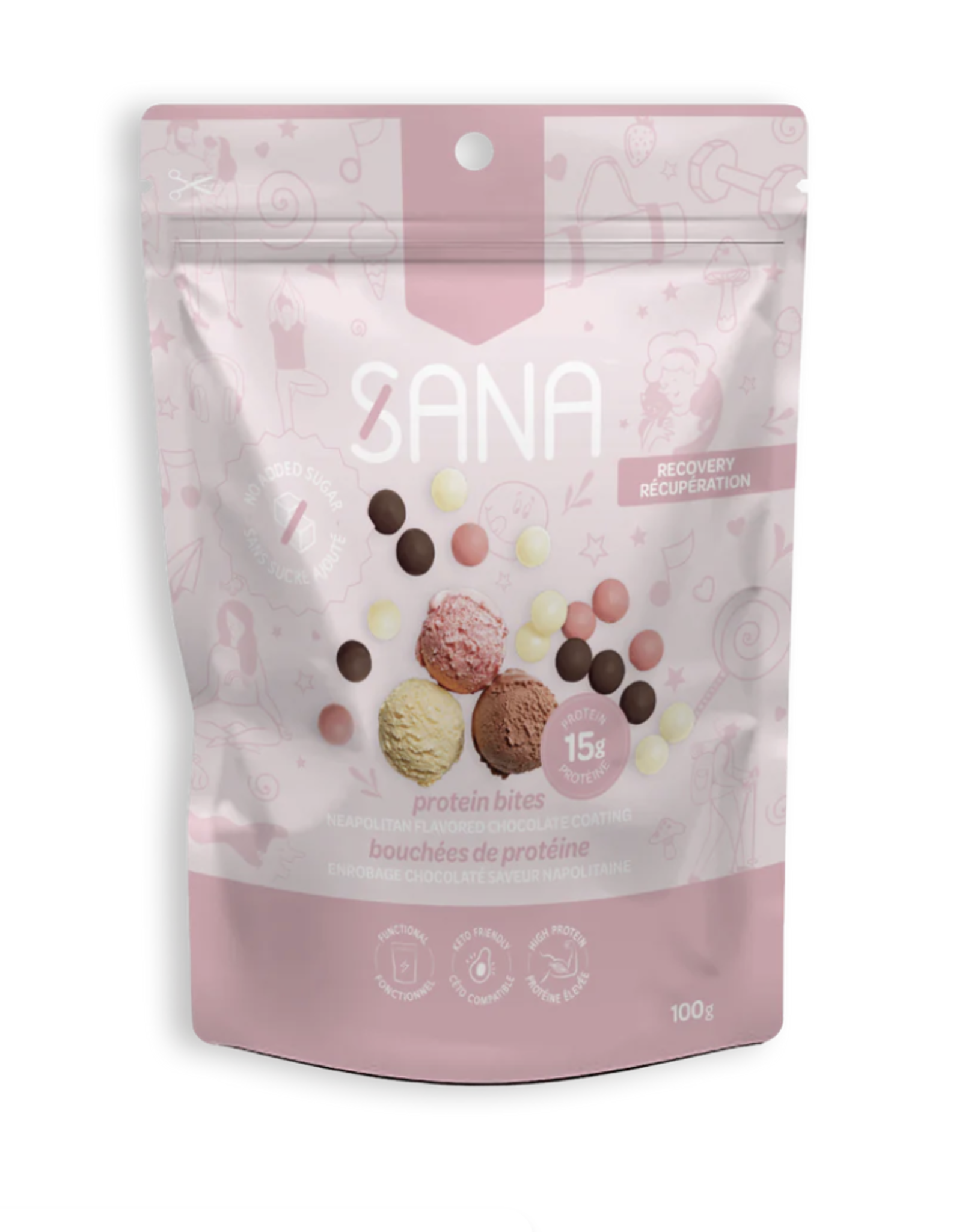 Sana Sana Chocolate Protein Bites - Neopolitan