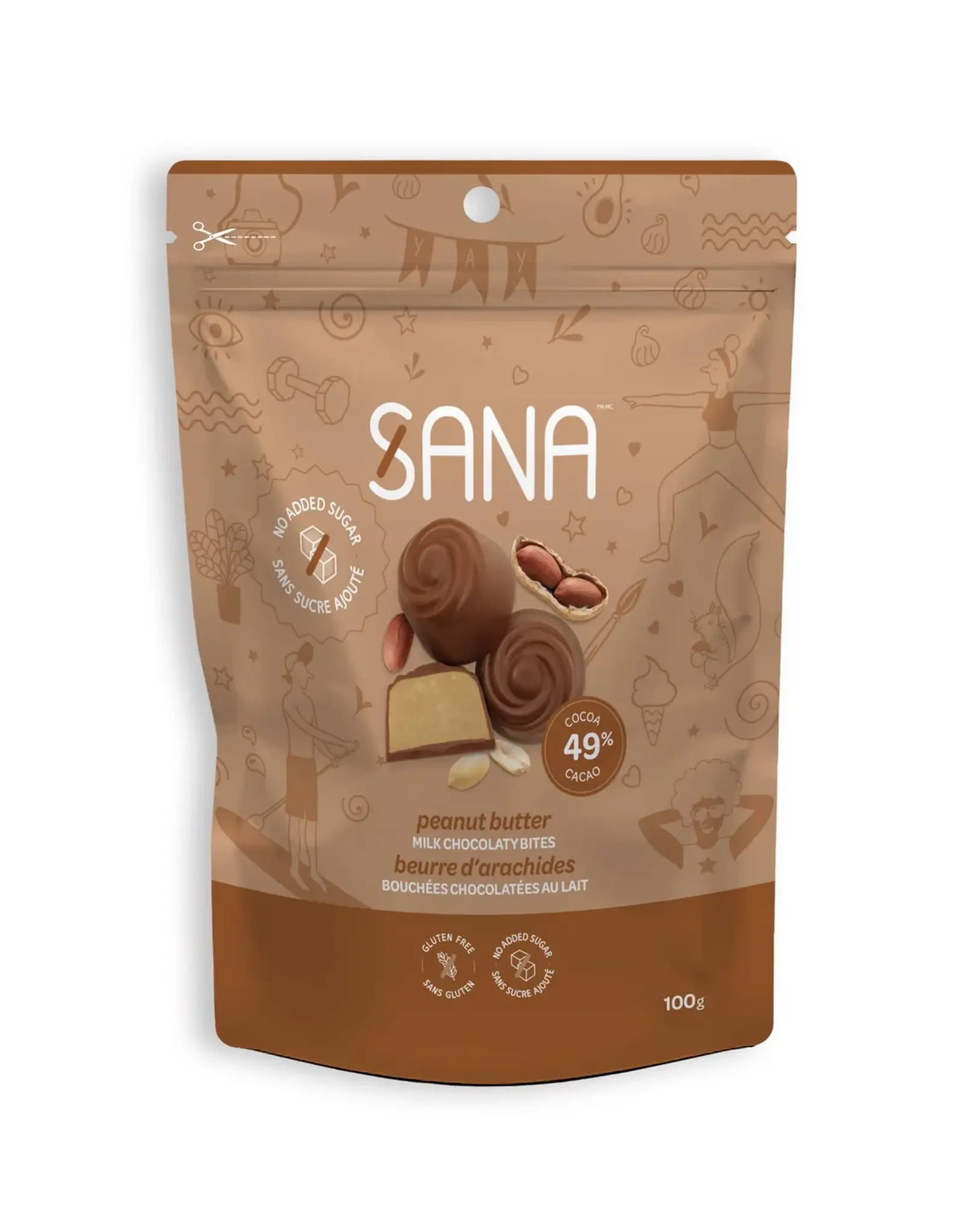 Sana Sana Chocolate Protein Bites - Milk Peanut Butter