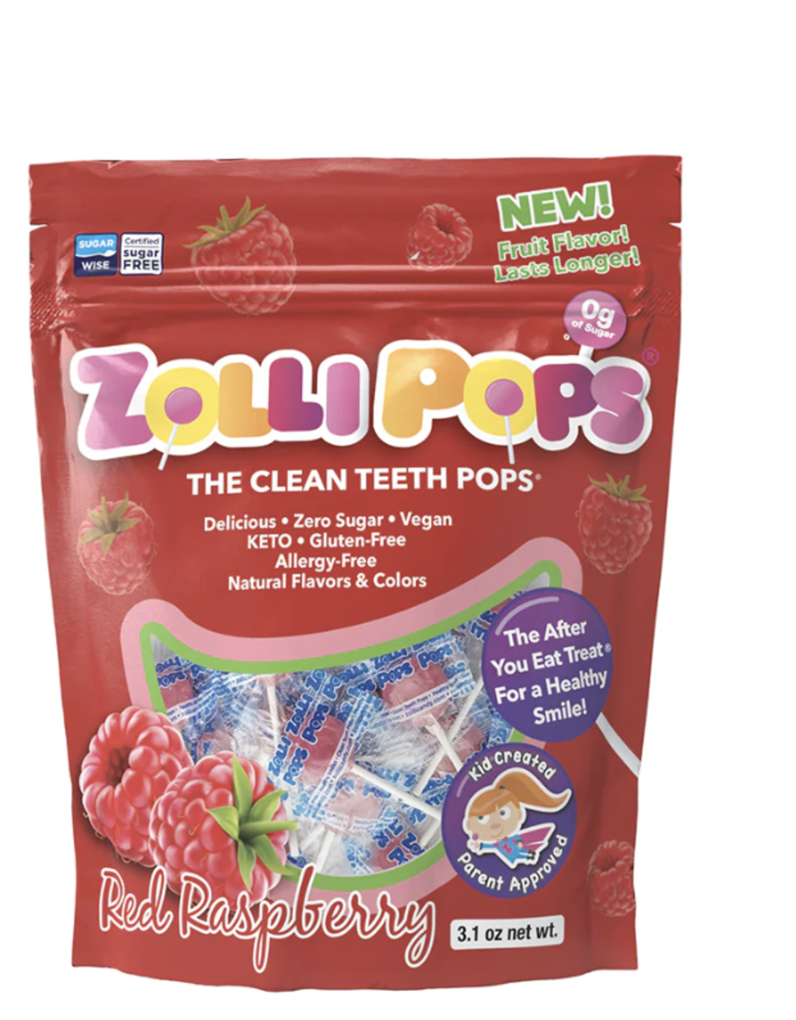 Zolli Pops suckers 3.1oz Raspberry