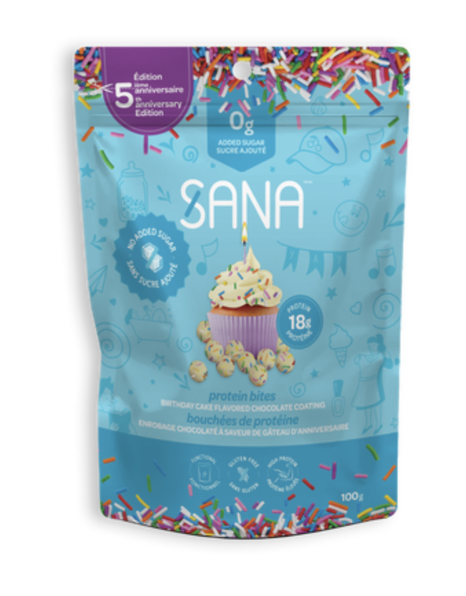 Sana Sana Chocolate Protein Bites - Birthday Cake