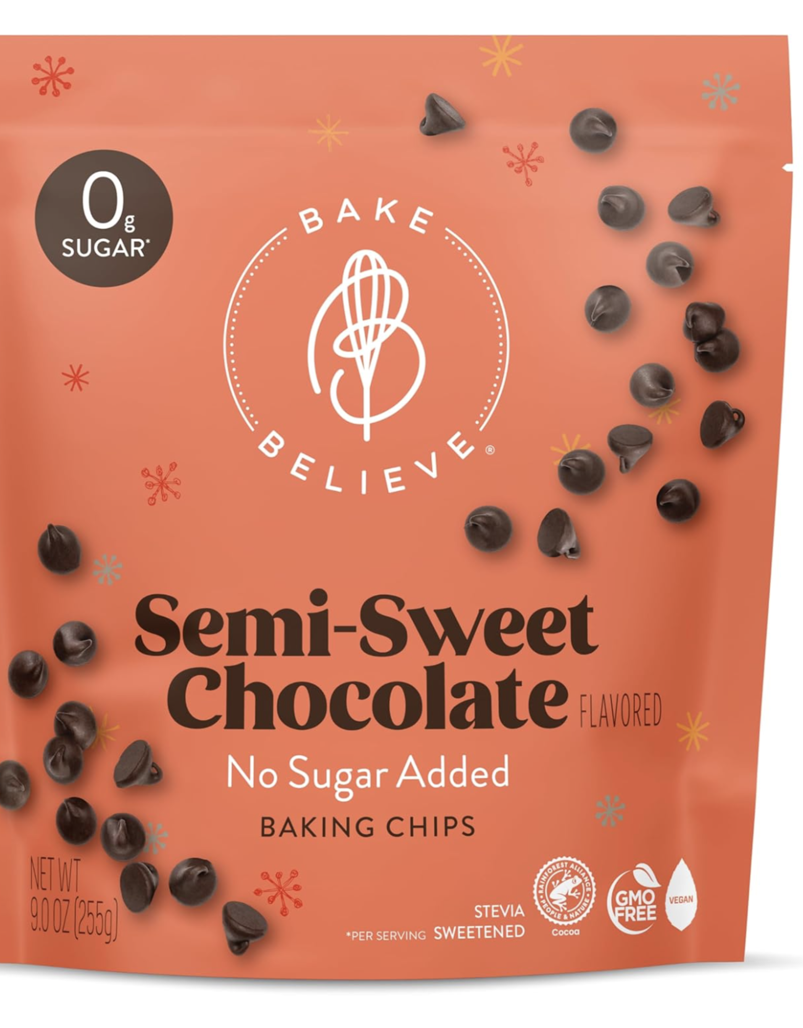 Bake BelieveSemi Sweet Choc Chip 255g bag