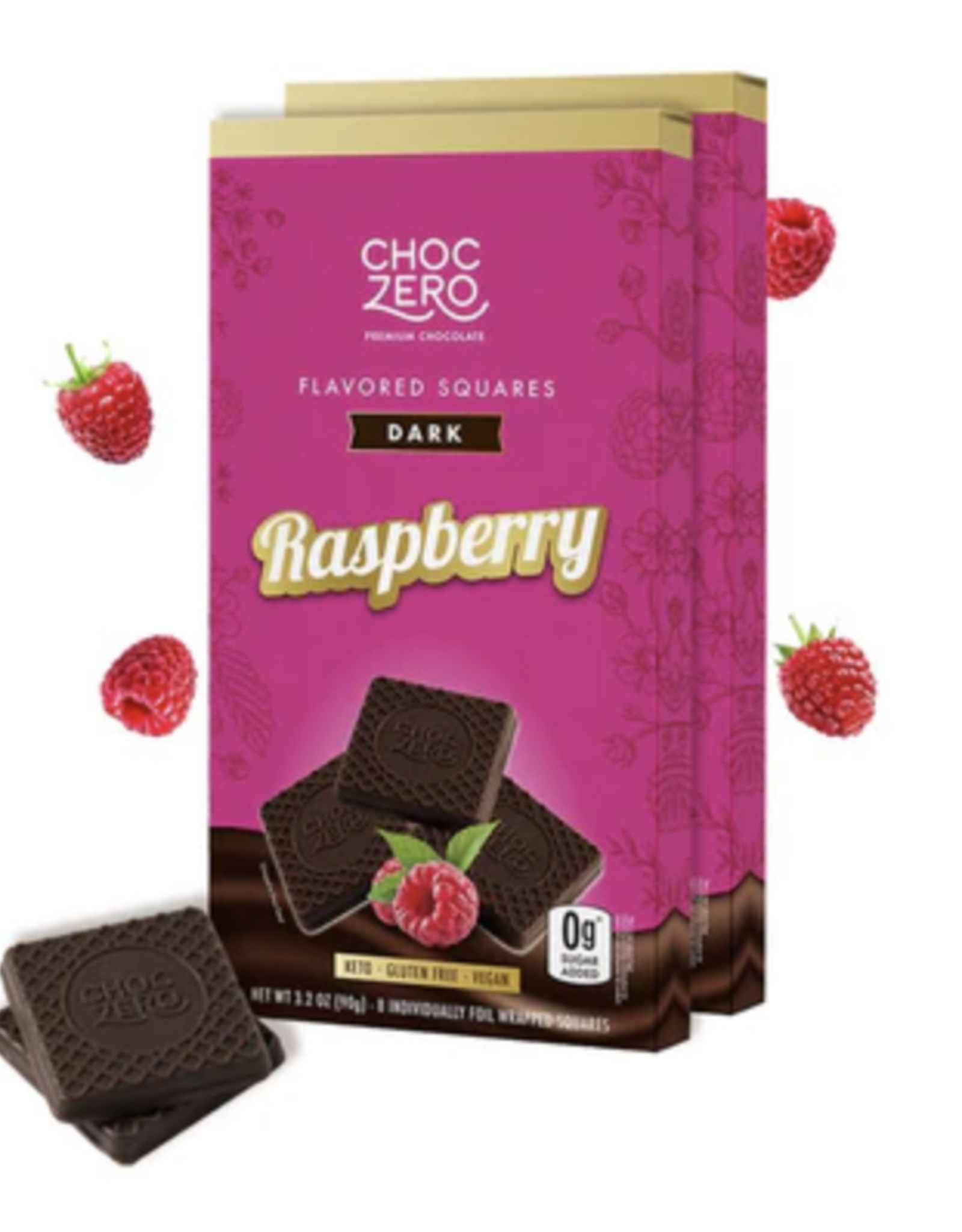 Choc Zero ChocZero Choc Squares Dark Raspberry 90g
