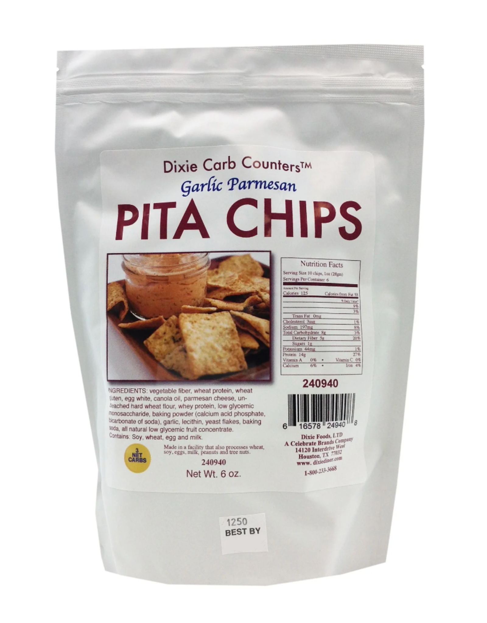 Dixie Carb Counters Pita Chips Garlic Parm