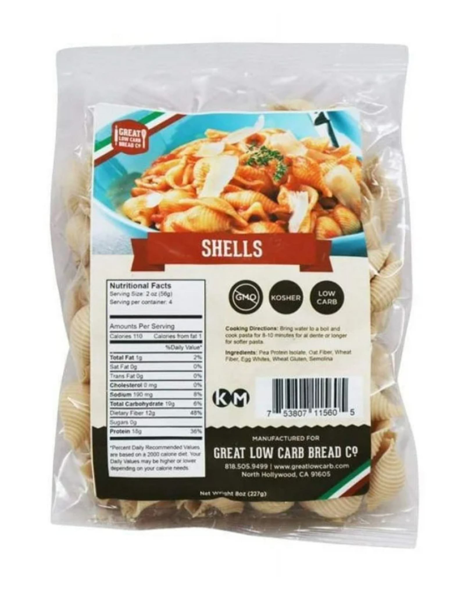 Great Low Carb Pasta Shells 227g