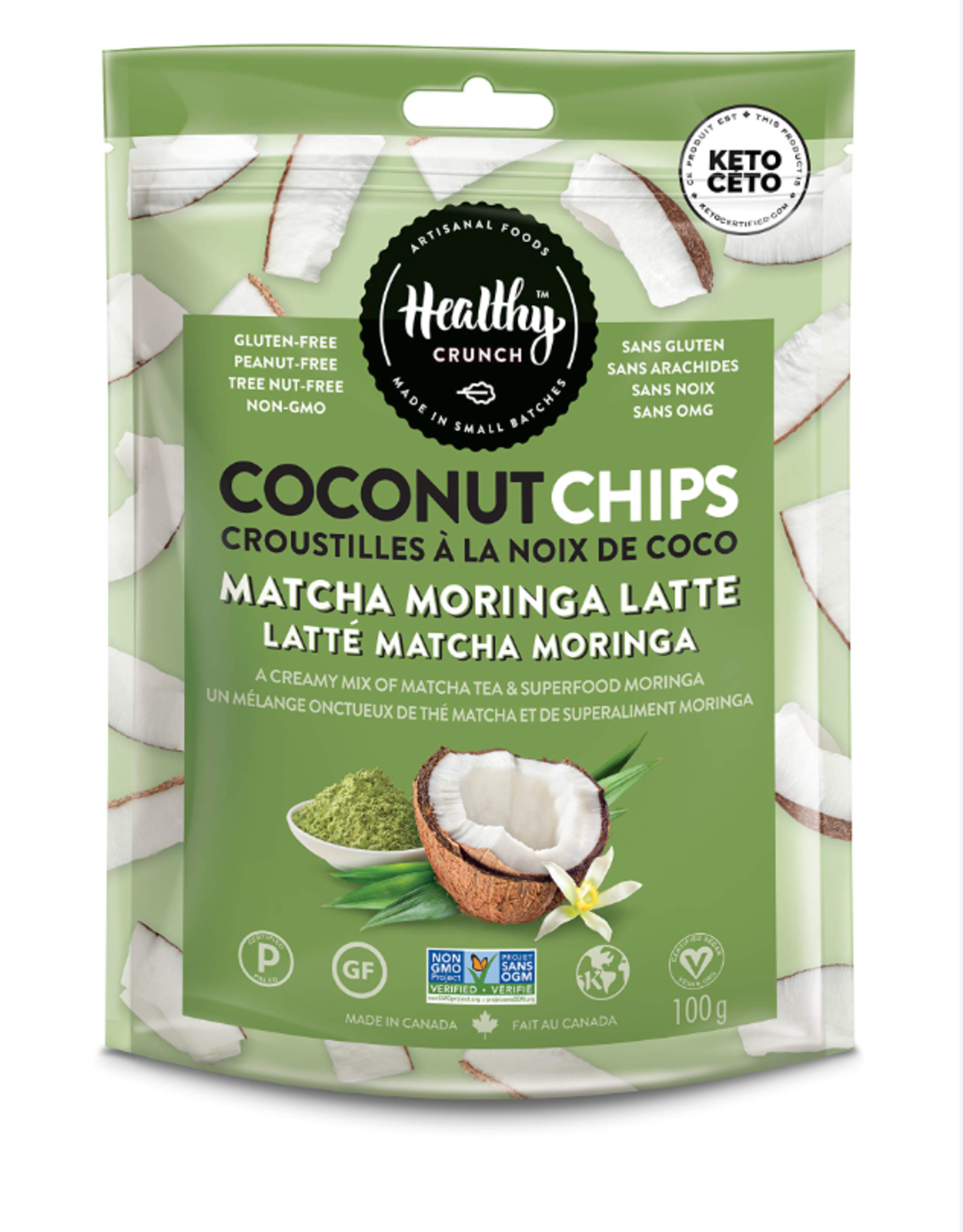 Healthy Crunch Matcha Coconut Chips