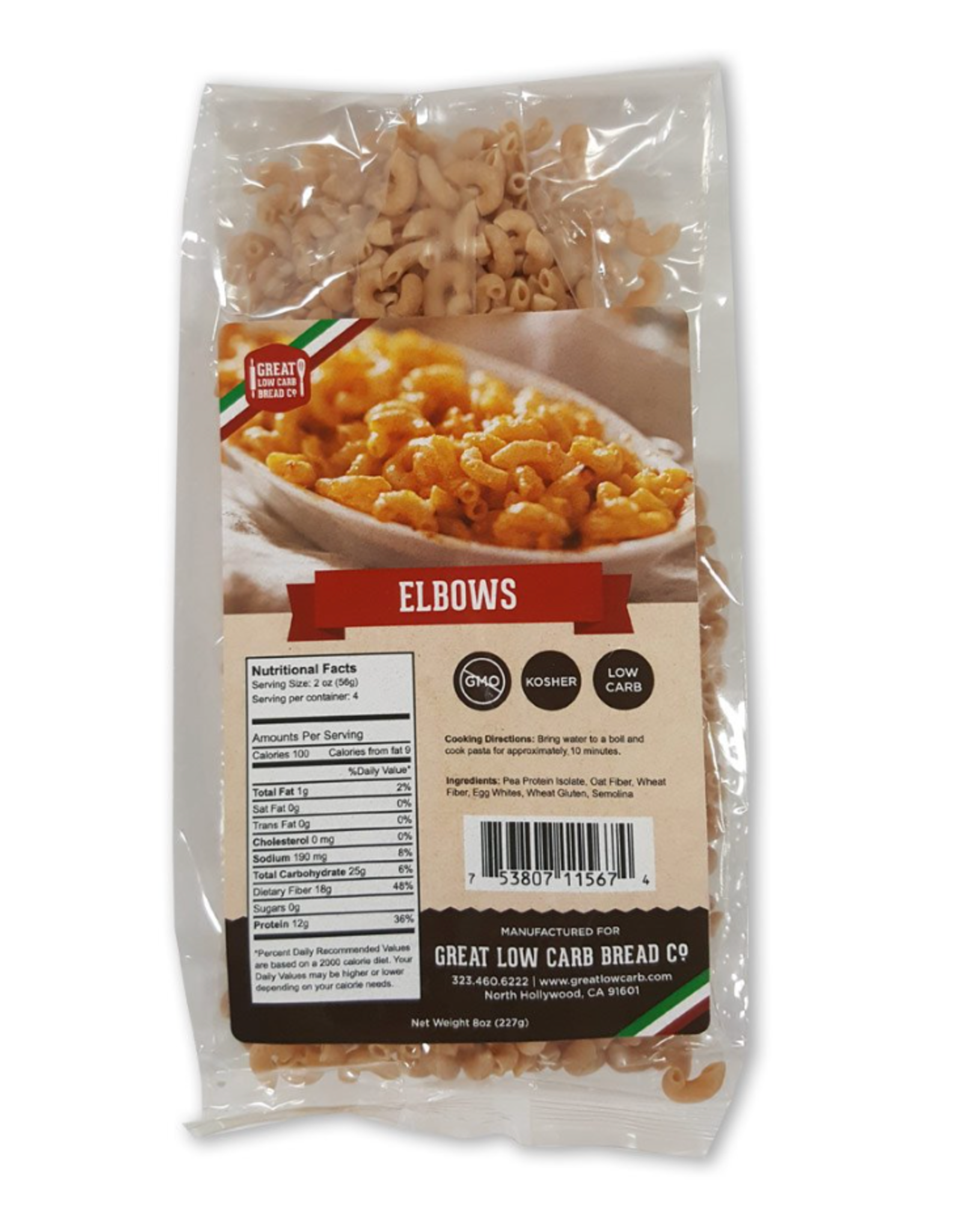 Great Low Carb Pasta Elbow 227g
