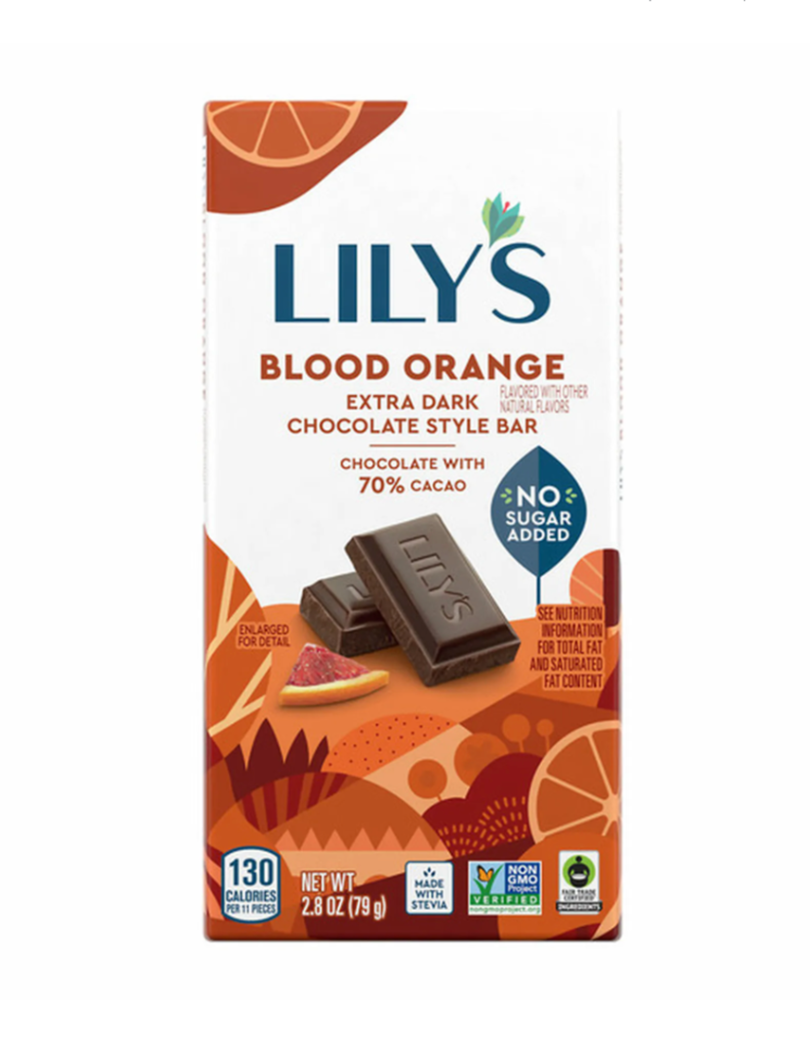 Lily's Sweets Lily's Bar Extra Dark Choc Blood Orange