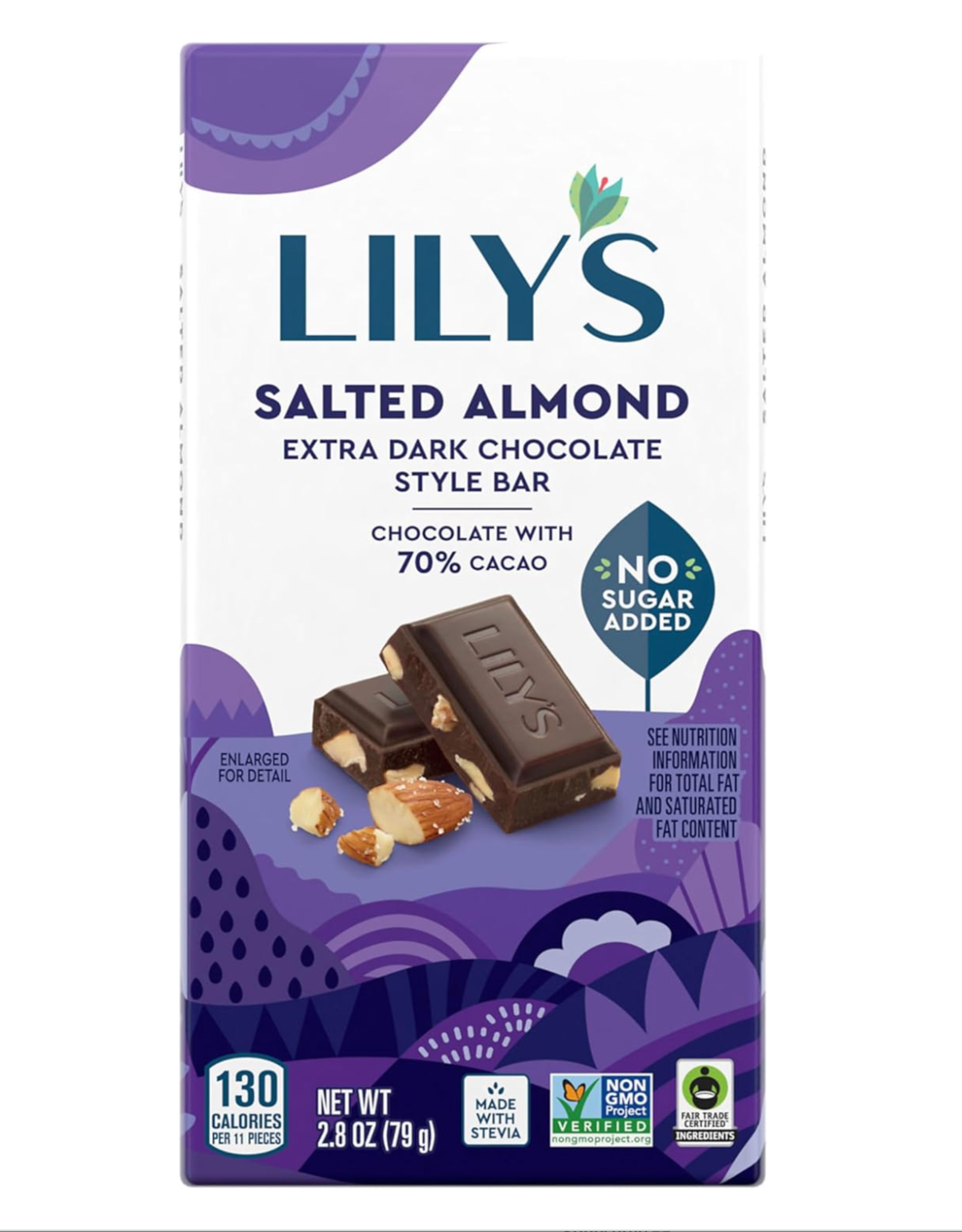 Lily's Sweets Lily's Bar Extra Dark Choc Salted Almond
