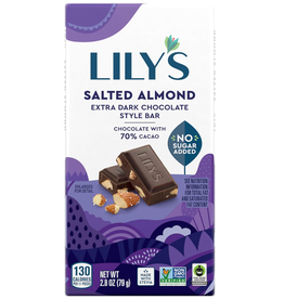 Lily's Sweets Lily's Bar Extra Dark Choc Salted Almond