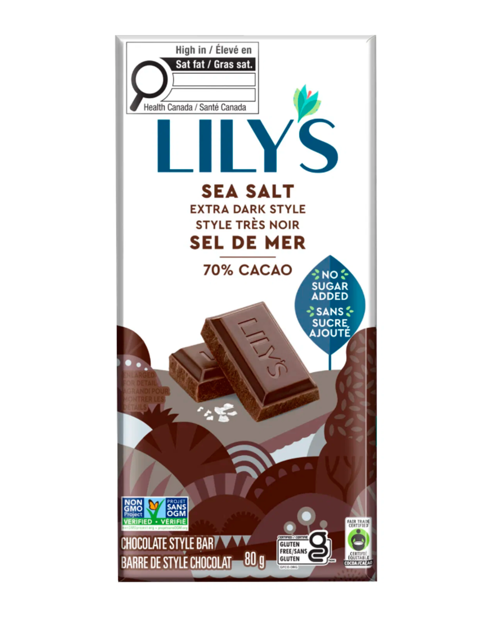 Lily's Sweets Lily's Bar Extra Dark Choc Sea Salt