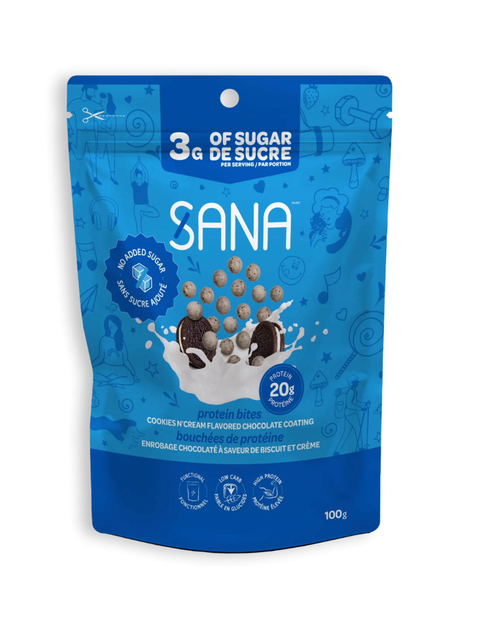 Sana Sana Chocolate Protein Bites - Cookies and Cream