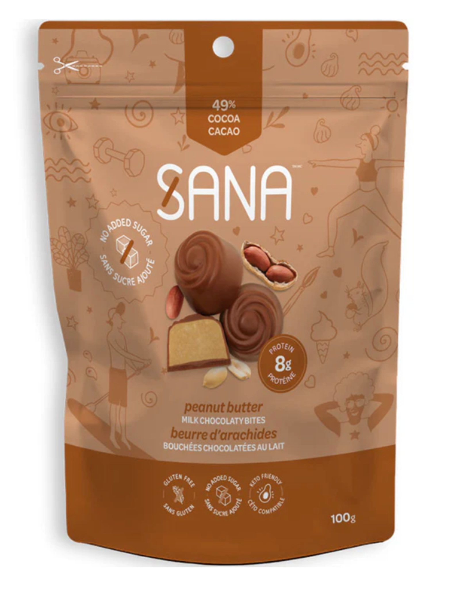 Sana Sana Chocolate Protein Bites - Milk Peanut Butter