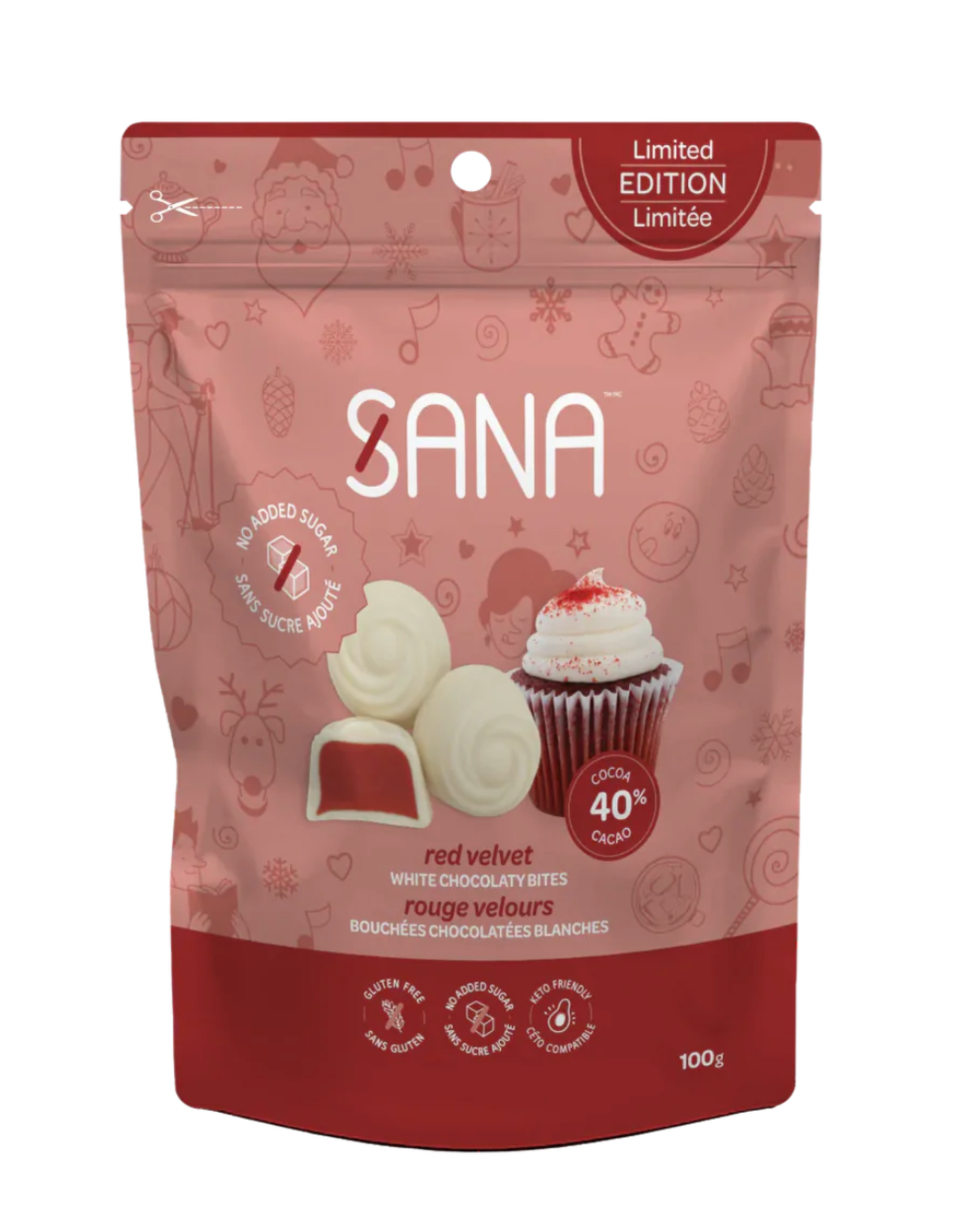 Sana Sana Chocolate Protein Bites - White Red Velvet