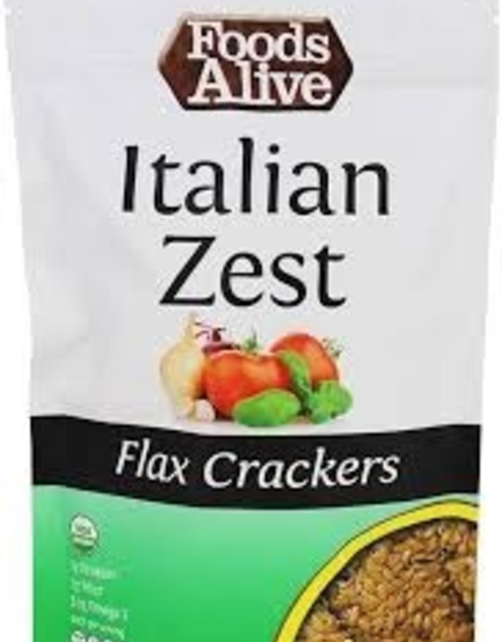 Foods Alive Italian Zest Flax Crackers