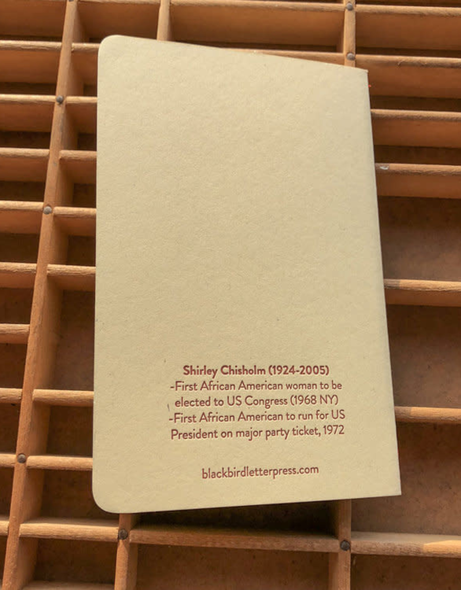 Blackbird Letterpress Shirley Chisholm Notebook