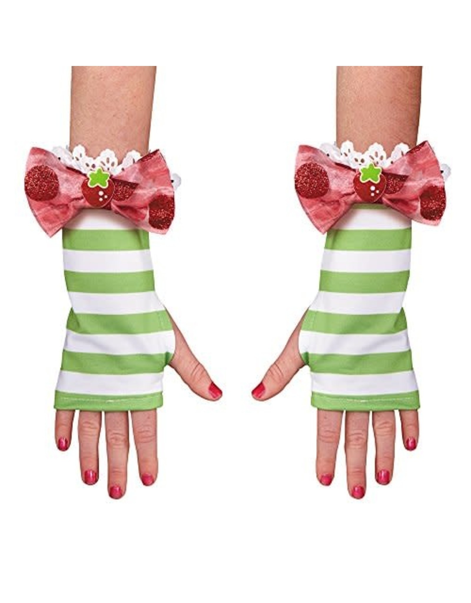 Disguise Inc Strawberry Shortcake Fingerless Chhild Gloves, Green White, 4+