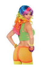 Forum Novelties Inc Fishnet Shorts, Neon Orange, 14/16