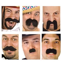 Fun World Costume Mustache, Black, Adult, 9268