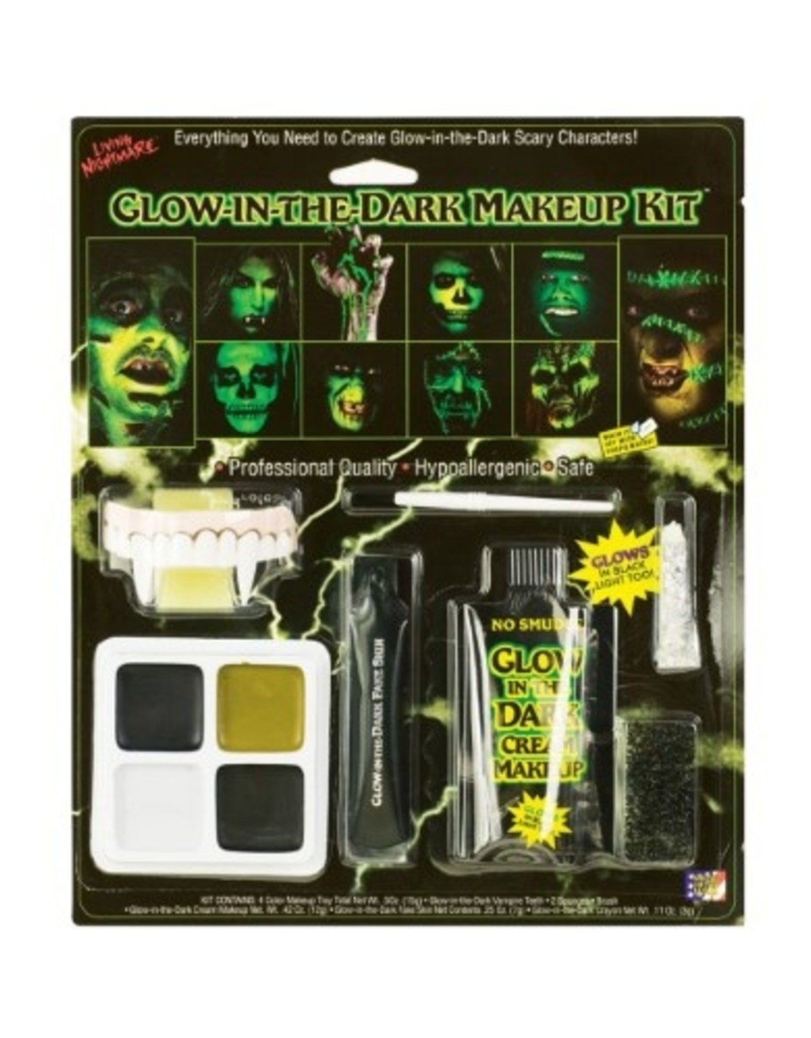 Fun World Glow-In-The-Dark Makeup Kit, Multi, Order More