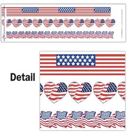 Patriotic Stars And Stripes Flag One Size Temporary Tattoo Red White Blue
