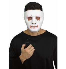 EL String WHITE Mask RED LIGHT-OneSize Fits Most