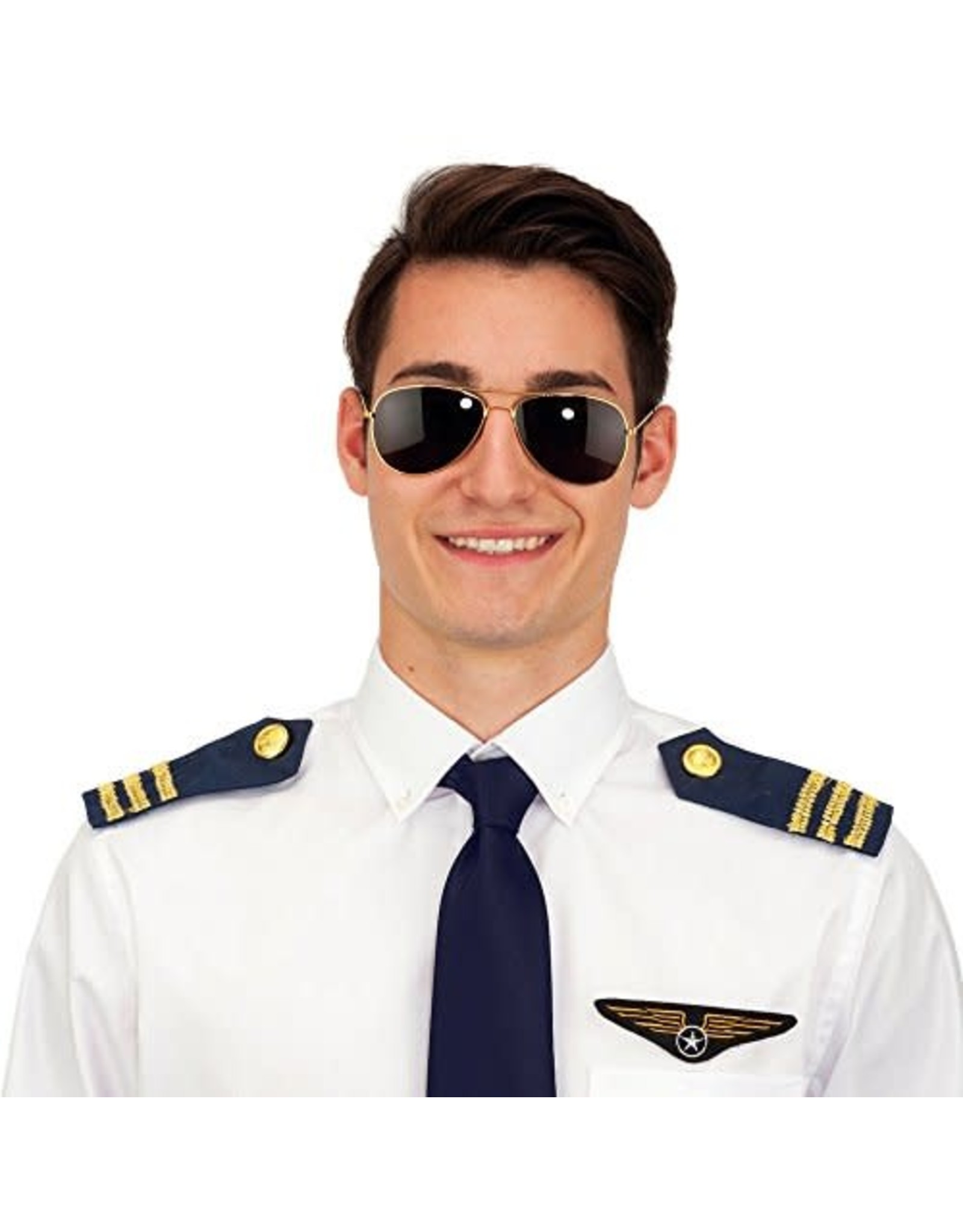 Jacobson Hat Co. Pilot Kit, Aviator Glasses, Gold