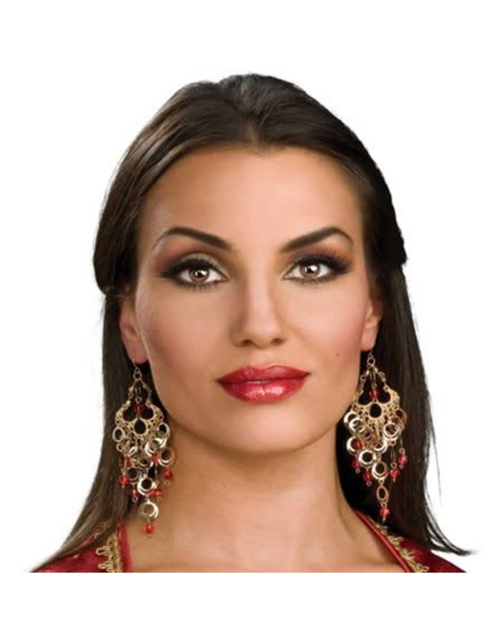 Rubie's Costumes Bollywood Jeweled Earrings, Gold
