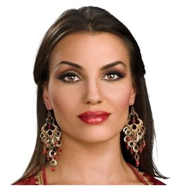 Rubie's Costumes Bollywood Jeweled Earrings, Gold