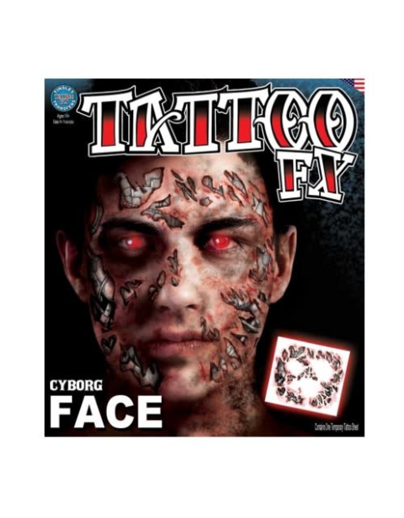 Tinsley Transfers Cyborg Face Tattoo