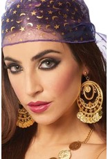 Franco-American Novelty Co Gypsy Coin Earrings, Gold