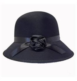 Black Hats With Black Bow, Black, 25327