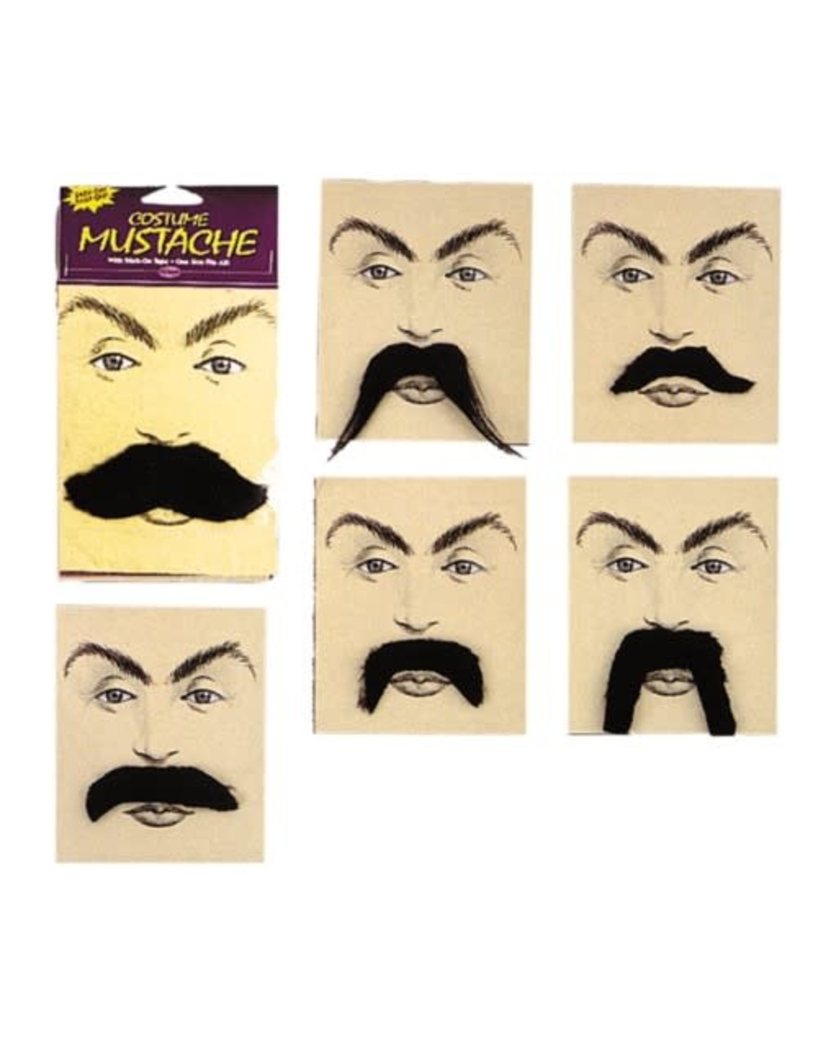 Fun World Costume Mustache, Black, Adult, 9268 Small Patch