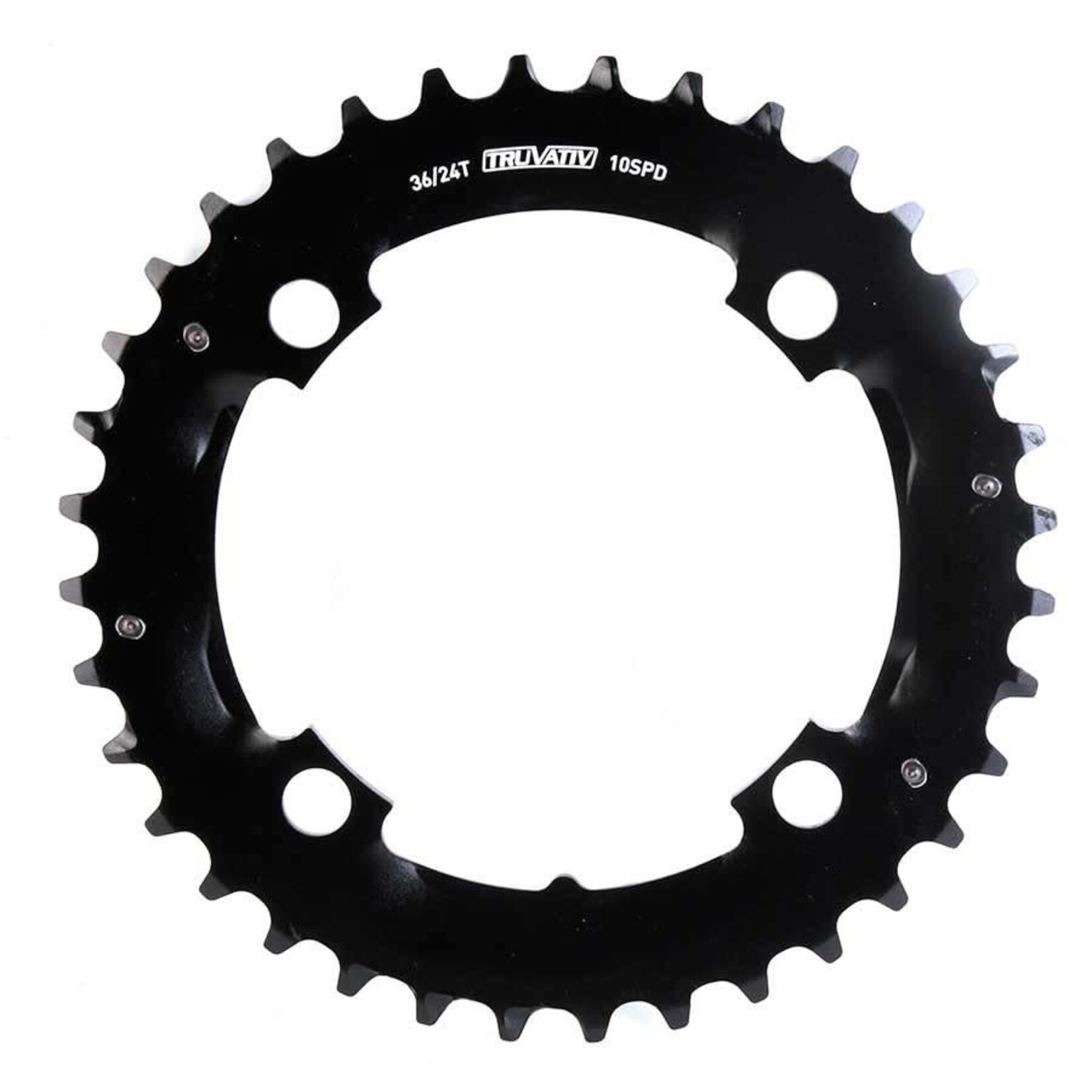 SRAM SRAM, 36T, 10 sp, BCD 104mm, 4-Bolt, Outer Chainring, For MTB double, Aluminum, Black, 11.6215.188.320