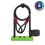 Abus Abus, Ultra 410 + Cobra Loop, U-Lock, Key, 12mm, 17.0cm x 23.0cm, 6.7" x 9", SH34, Green; Cable, 10mm, 120cm, 4
