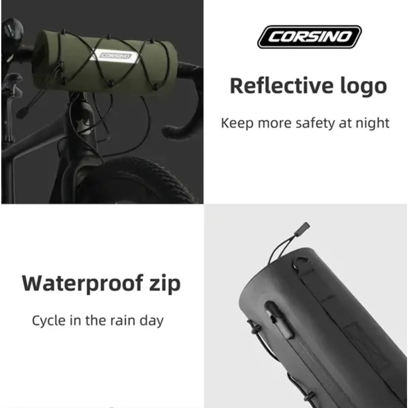 Corsino Force - Waterproof Bike Handlebar Bag 2.4L - Black