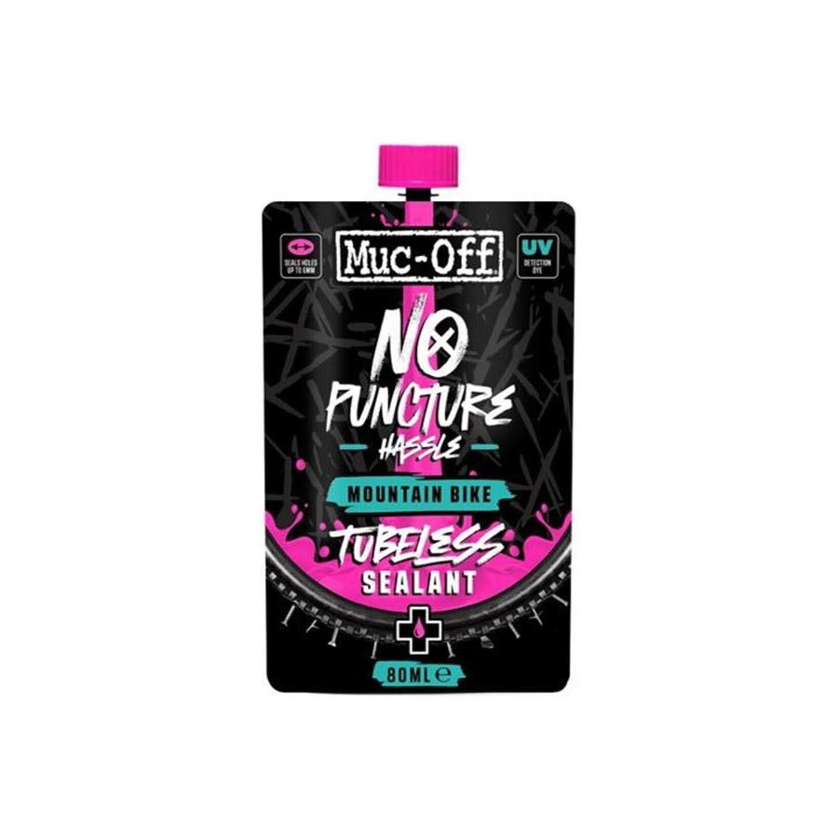 Muc-Off Muc-Off, No Puncture Hassle Tubeless Sealant, Tubeless Sealant, 80ml