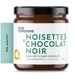 ALLO SIMONNE - Tartinades naturelles  Tartinade noisettes et chocolat noir (220gr)