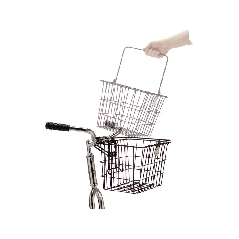 Grand Panier Avant Vélo Vintage Wald Schwinn – 21x15x10, Silver