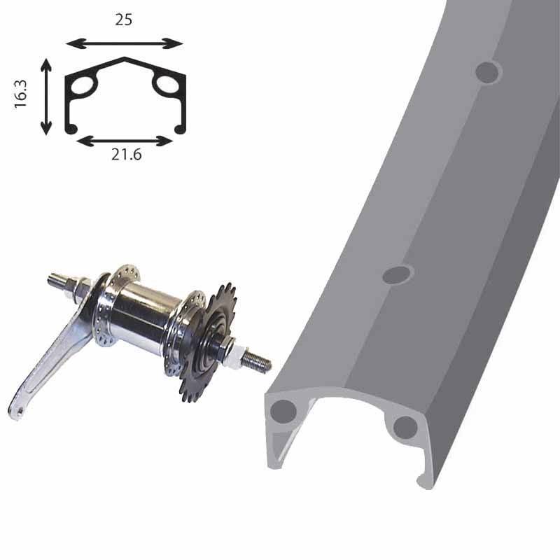 Damco 26 COASTER Shimano rear wheel V lo urbain Inc