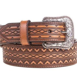 Hooey Geometric Tooled Belt