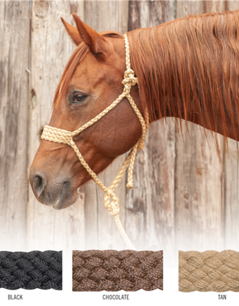 Classic Equine Wide Nose Braided Rope Halter W/lead