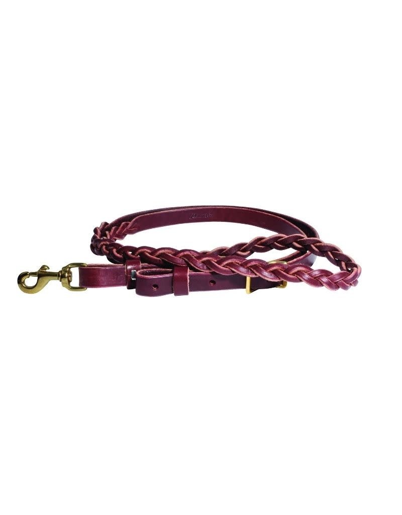 Professional's Choice 3-plait burgundy roping rein SB