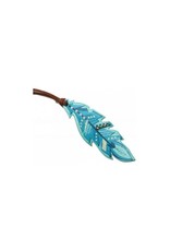 Showman Teal Hand Painted Tie on Feather