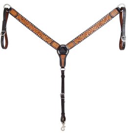 Rafter T Ranch Company Breast Collar w/ Sunflower Tooling & White Buckstitch