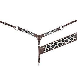 Cashel Breast Collar 2" Beaded Grey Cheetah