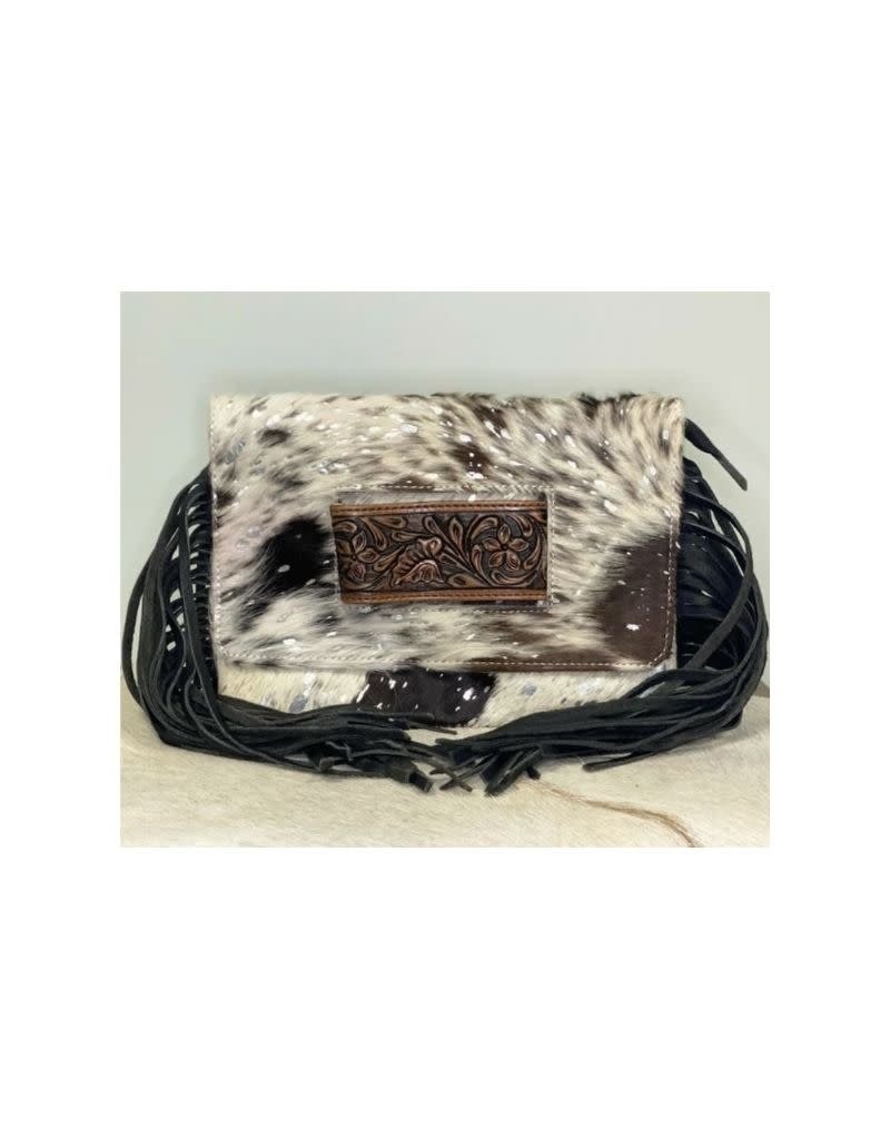 American Darling Silver and Cowhide Fringe Purse