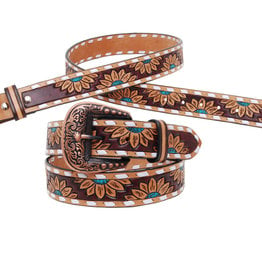 Rafter T Ranch Company Ladies Belt Sunflower w/Turquoise