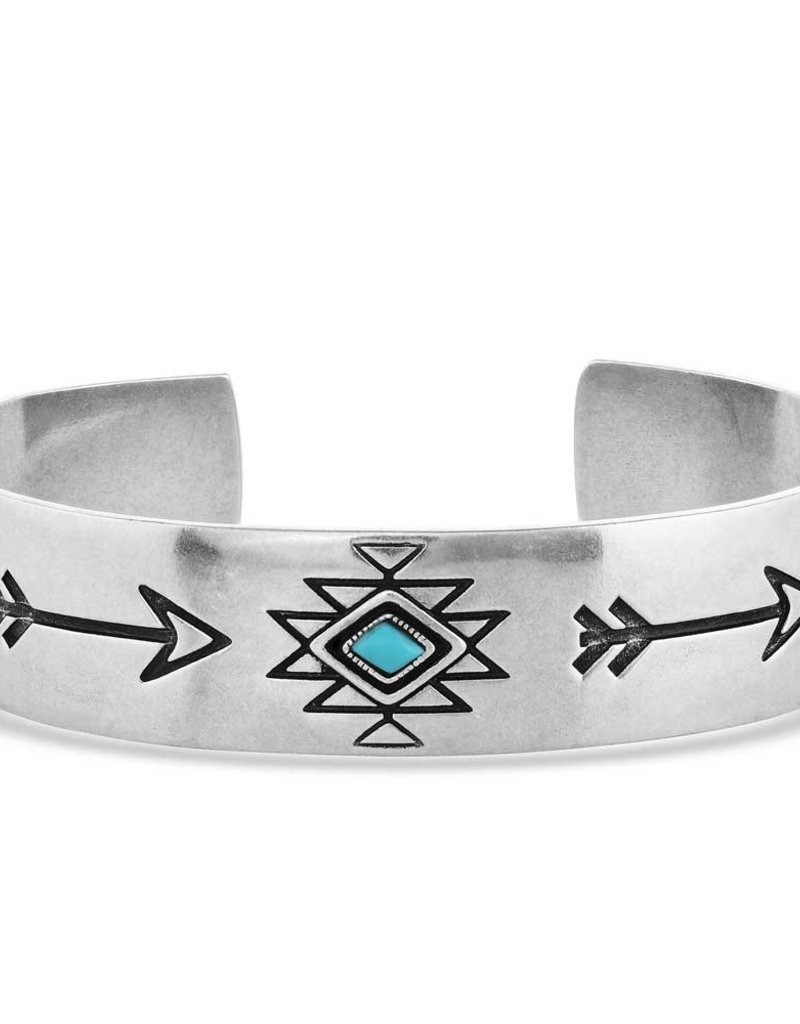 Montana Silversmiths Only Forward Turquoise Silver Cuff